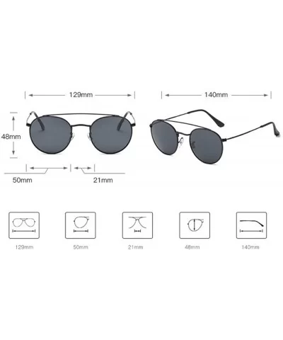 Glass Lenses - Sunglasses - Double-Beam Glasses - Circular Sunglasses - sunshades - Dazzling Glasses - E - CE18QO3XZAD $57.52...