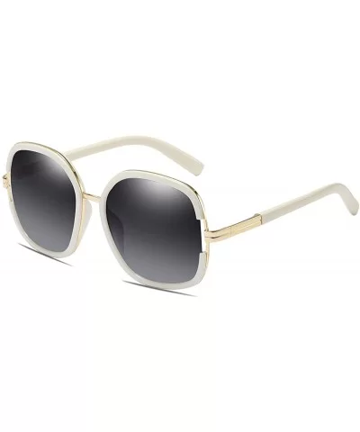 Ladies Vintage Round Polarized HD TAC Sunglasses for Women Classic Retro Designer Style - D - CV198OIUKEI $26.44 Semi-rimless