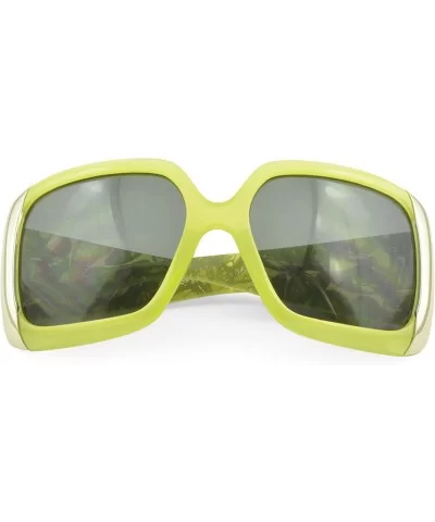 Women's Celebrity Style Sunglasses - Oversized Retro Style - Lime - CX129K9JGYT $10.99 Oversized