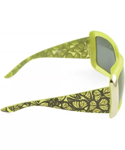 Women's Celebrity Style Sunglasses - Oversized Retro Style - Lime - CX129K9JGYT $10.99 Oversized