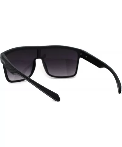 Mens Oversized Shield Robotic Sport Plastic Sunglasses - Black Gunmetal Smoke - CT18ZTZOU5G $18.13 Shield