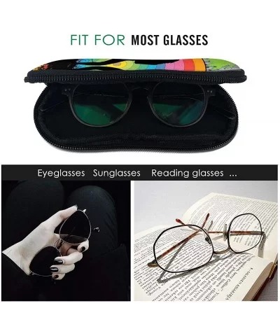 Eyeglasses Case Special Rainbow Rock Party Light Sunglasses Case Soft for Women Men Zipper Neoprene - CT199SETZTI $15.40 Aviator