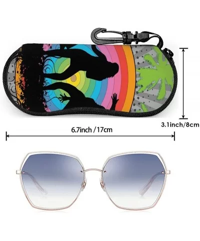 Eyeglasses Case Special Rainbow Rock Party Light Sunglasses Case Soft for Women Men Zipper Neoprene - CT199SETZTI $15.40 Aviator