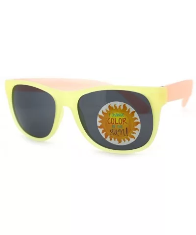 Black Lens Photochromic Frame Matte Sport Horn Rim Sunglasses - Yellow Peach - CP11YAXMQY7 $12.37 Wayfarer