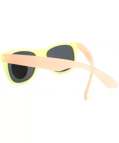 Black Lens Photochromic Frame Matte Sport Horn Rim Sunglasses - Yellow Peach - CP11YAXMQY7 $12.37 Wayfarer