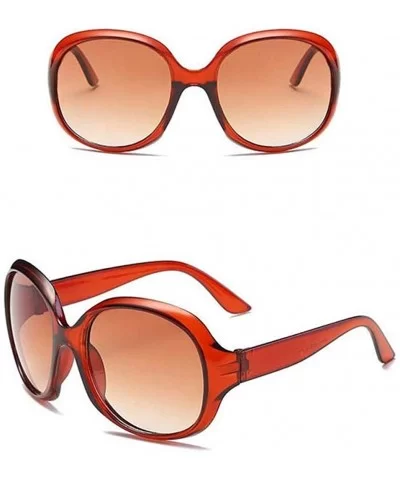 Women's Fashion Cat Eye Shade Sunglasses Integrated Stripe Vintage Glasses - Brown - CF18RAYRDE6 $7.73 Cat Eye