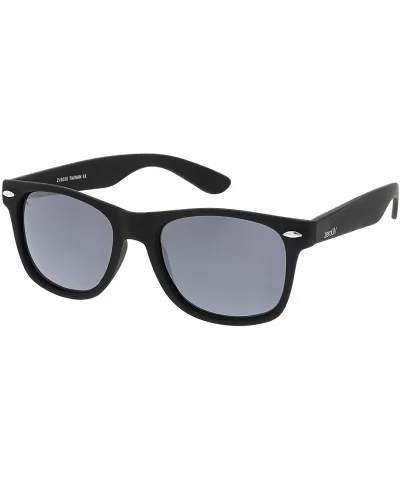 Matte Finish Reflective Color Mirror Lens Large Square Horn Rimmed Sunglasses 55mm - C712N83S1SQ $35.31 Square