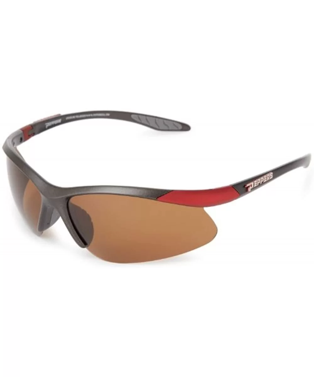 Ricochet Sunglasses & Carekit Bundle - Matte Satin Grey / Brown Polarized W/ Flash Mirror - CQ18OEM52EO $75.94 Rectangular