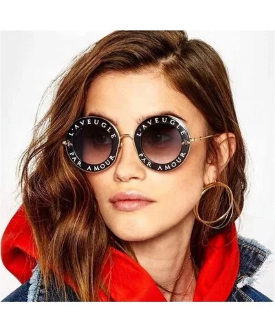 Retro Round Sunglasses English Letters Little Bee Sun Glasses Men Women Glasses Designer Fashion Male Female - 7 - CD18XA78S4...