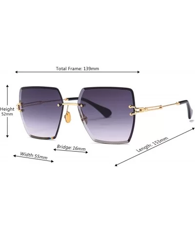 Fashion Men women Oversized Frameless Candy color Sunglasses UV400 - Gray - CN18NO9WI79 $17.23 Rectangular