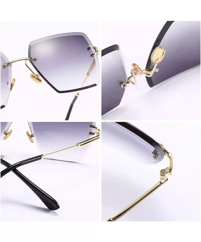 Fashion Men women Oversized Frameless Candy color Sunglasses UV400 - Gray - CN18NO9WI79 $17.23 Rectangular