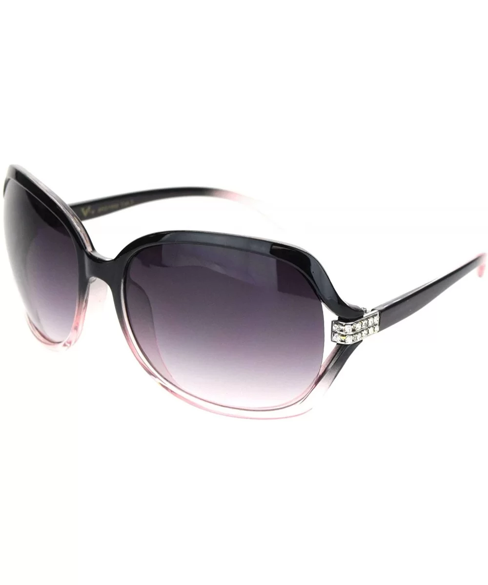 Womens Iced Rhinestone Jewel Hinge Butterfly Sunglasses - Black Pink - C618NWT9579 $17.18 Butterfly