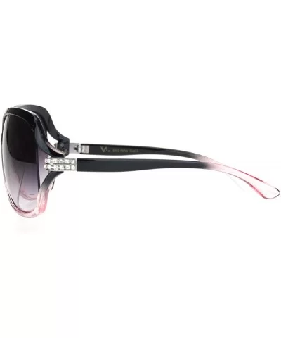 Womens Iced Rhinestone Jewel Hinge Butterfly Sunglasses - Black Pink - C618NWT9579 $17.18 Butterfly