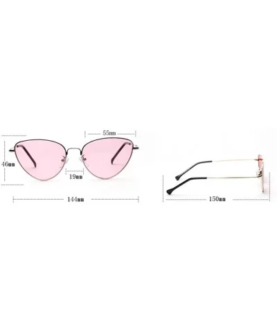 Trendy Tinted Color Vintage Shaped Sun glasses Shaped Ocean Cat Eye Sunglasses Women - C5 - C018T9XHE2W $15.95 Rimless