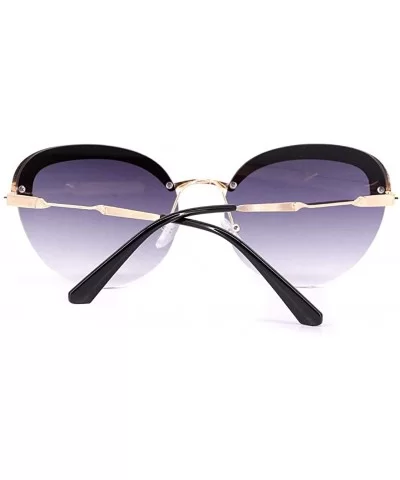 Women Fashion Round Pearl Frame Sunglasses UV Protection Sunglasses - Black Crystal/Grey - CH18UIU4ISH $24.11 Round