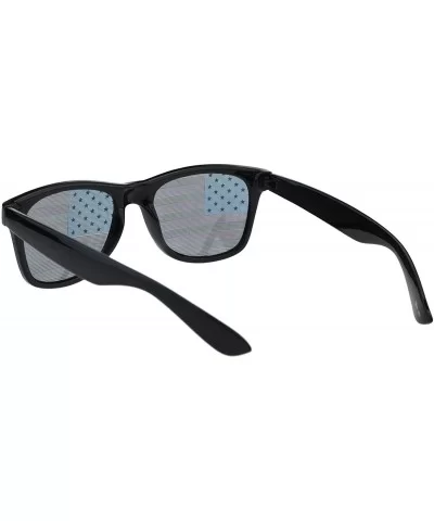 USA American Flag Lens Sunglasses Classic Square Frame UV 400 - Black - CS18NUWW0S6 $14.08 Square