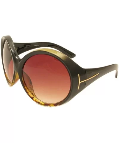 Big Huge Oversized Vintage Style Sunglasses Retro Women Celebrity Fashion - Ali Oval Tortoise - C912BTOXHWP $14.51 Oval