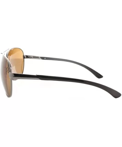 Aviator Polarized Bifocal Sunglasses Sun Readers Bi Focal Reading Glasses - Gunmetal Brown - C8182Z8ECKD $60.56 Round