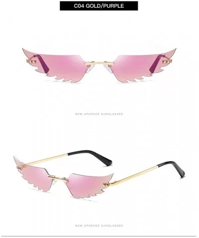 Fashion Retro Wings Shaped Sunglasses Frameless Polarized Sunglasses UV400 Summer Sunglasses for Women Men - CR190LRK4T5 $13....