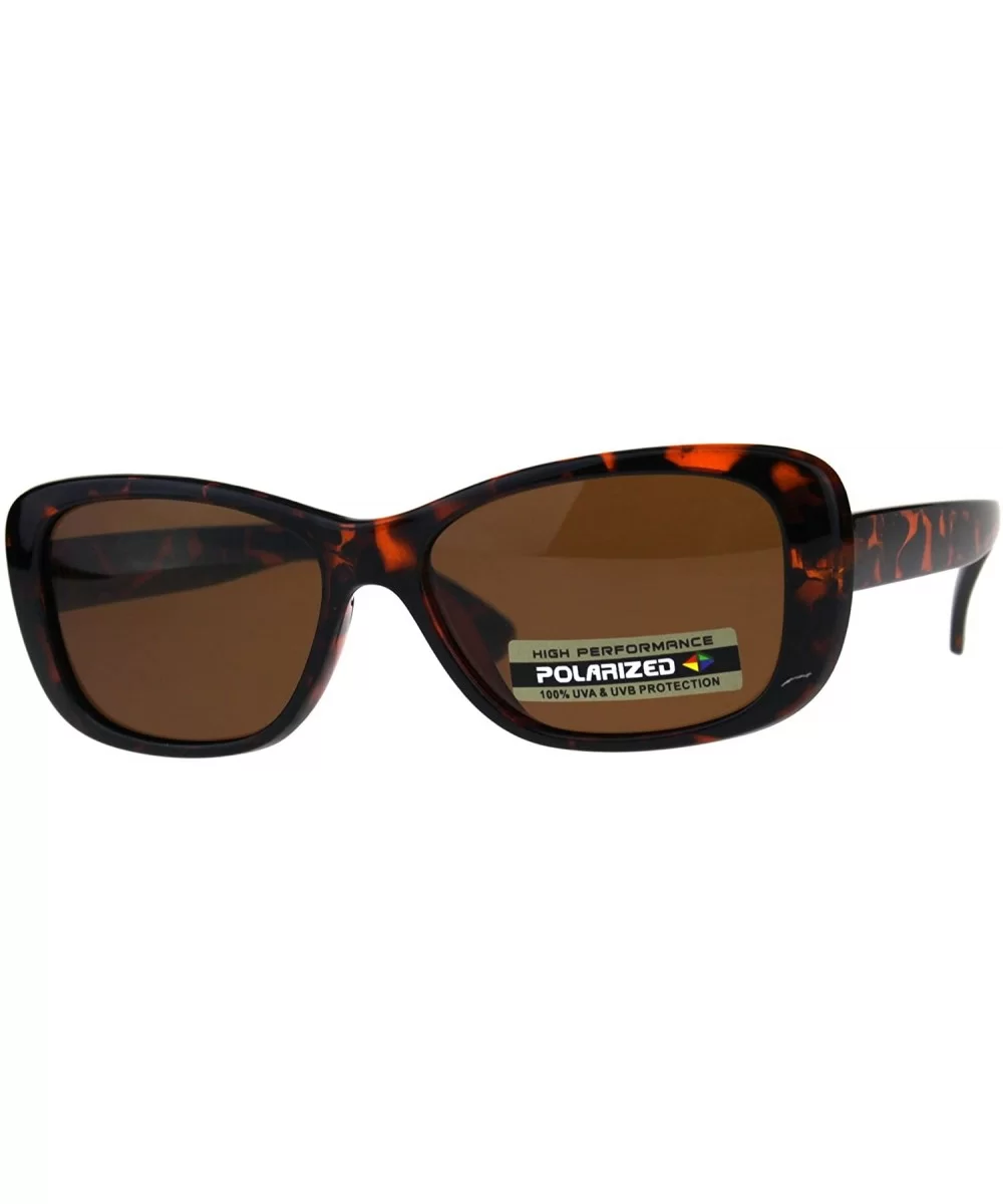 Womens Polarized Lens Sunglasses Classic Vintage Rectangular Frame - Tortoise (Brown) - C718D8H9OQT $16.80 Rectangular