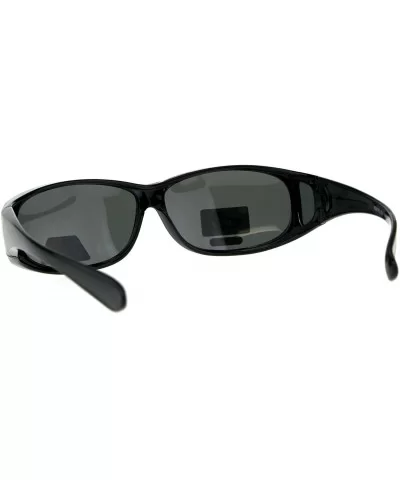 Polarized Womens Rhinestone Bling Fit Over Rectangular 60mm Sunglasses - Slate Black - CP18D44NWSE $20.14 Rectangular