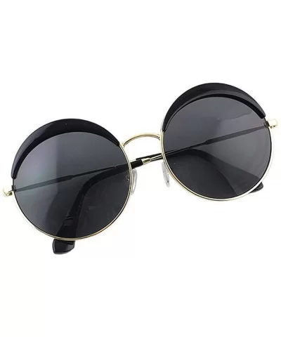 New Summer Oversized Round Sunglasses with Sunglasses Case - Black - C412GBYMM83 $13.40 Oversized