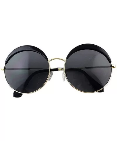 New Summer Oversized Round Sunglasses with Sunglasses Case - Black - C412GBYMM83 $13.40 Oversized