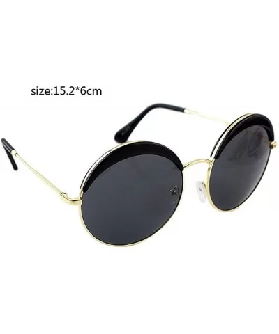 New Summer Oversized Round Sunglasses with Sunglasses Case - Black - C412GBYMM83 $13.40 Oversized