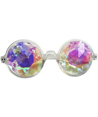 Festivals Kaleidoscope Glasses Rainbow Prism Sunglasses Goggles - Black+white - CB185A76HCG $26.09 Round