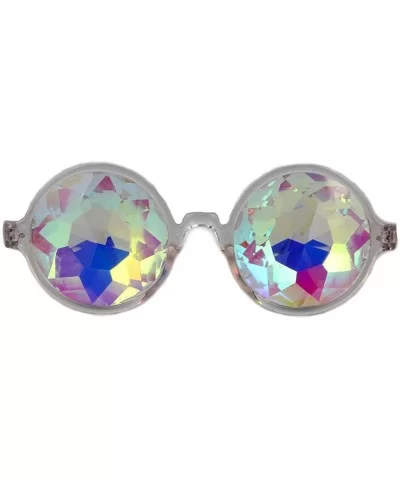 Festivals Kaleidoscope Glasses Rainbow Prism Sunglasses Goggles - Black+white - CB185A76HCG $26.09 Round