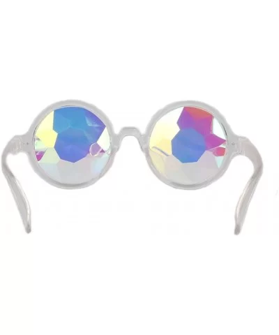 Festivals Kaleidoscope Glasses Rainbow Prism Sunglasses Goggles - Black+white - CB185A76HCG $26.09 Round