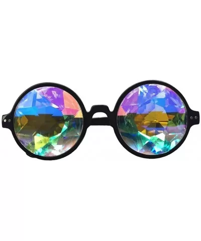 Festivals Kaleidoscope Glasses Rainbow Prism Sunglasses Goggles - Black+white - CB185A76HCG $26.09 Round