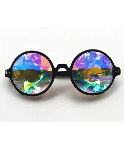 Festivals Kaleidoscope Glasses Rainbow Prism Sunglasses Goggles - Black+white - CB185A76HCG $26.09 Round