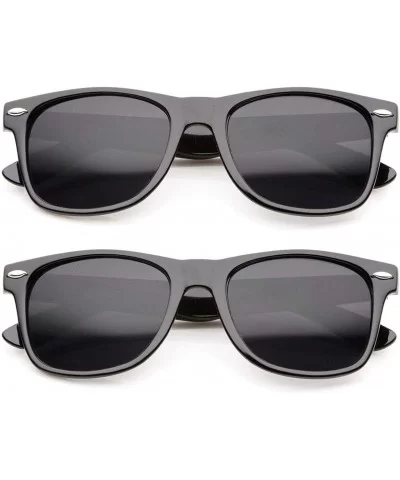 Women Men Polarized Sunglasses Horn Rimmed UV Protection (2 pack) - C311FKPJRS3 $17.89 Square