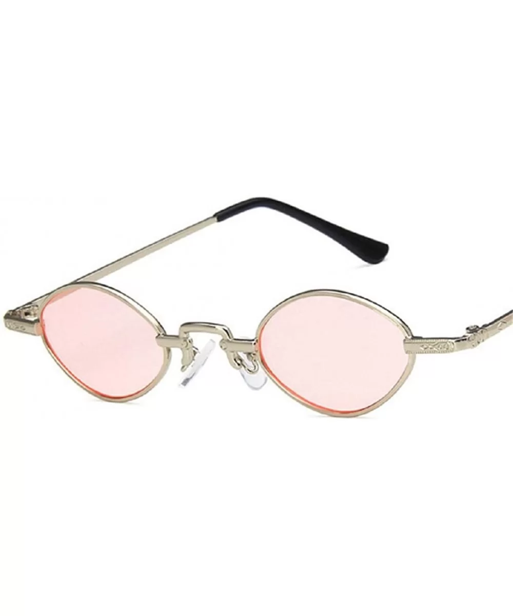 Vintage Small Sunglasses Oval Slender Metal Frame Candy Colors - C - CM18S6SURW9 $11.42 Oval