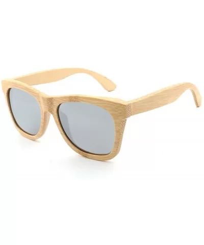 Wood Polarized Sunglasses for Men & Women Natural Wood Sunglasses Bamboo Glasses Mirror Lens - Grey - CJ18D2A9WYQ $36.24 Wayf...