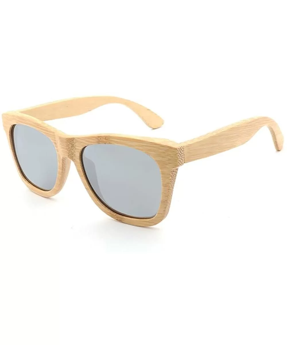 Wood Polarized Sunglasses for Men & Women Natural Wood Sunglasses Bamboo Glasses Mirror Lens - Grey - CJ18D2A9WYQ $36.24 Wayf...