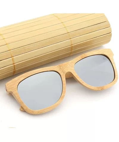 Wood Polarized Sunglasses for Men & Women Natural Wood Sunglasses Bamboo Glasses Mirror Lens - Grey - CJ18D2A9WYQ $36.24 Wayf...