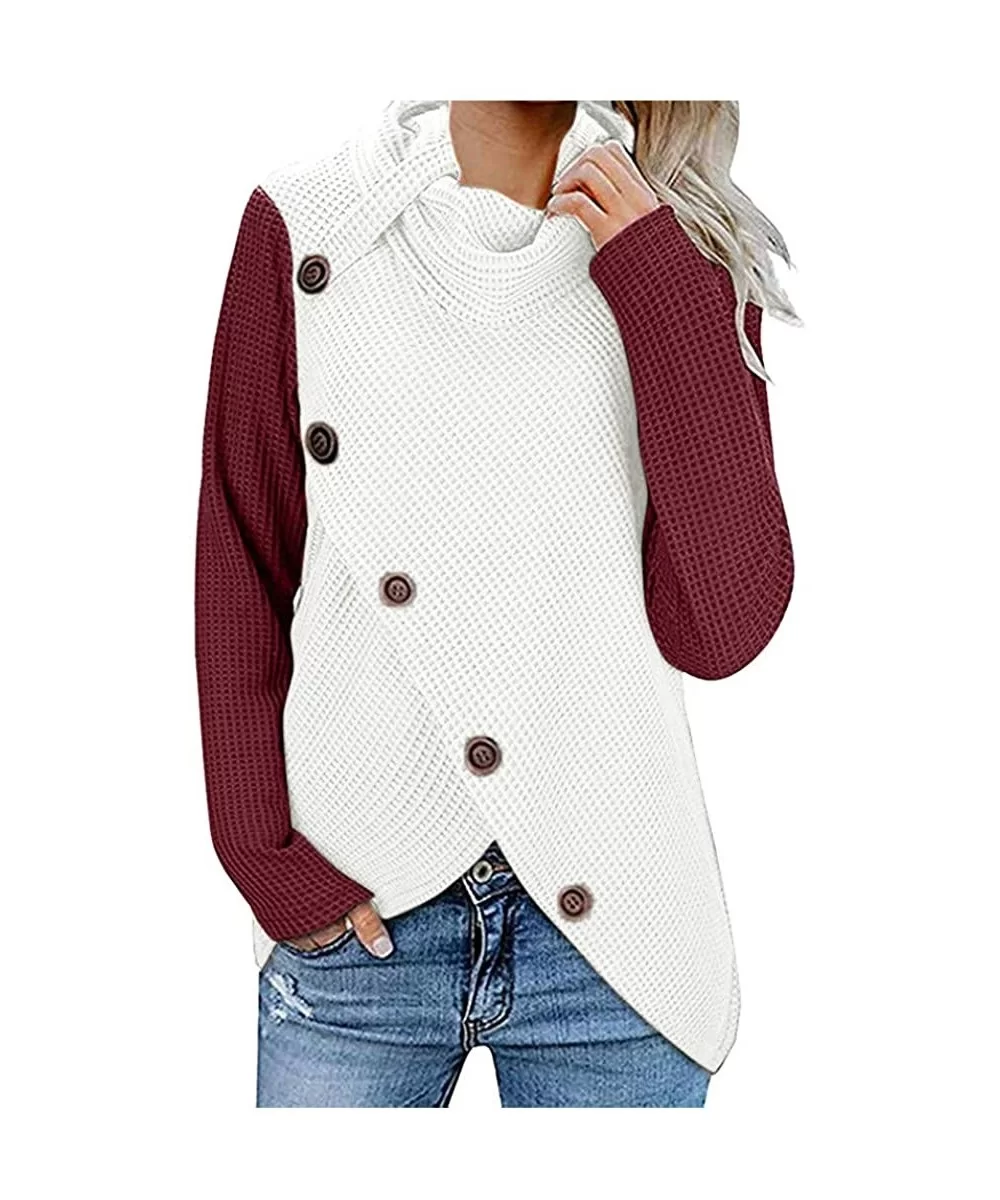 Women's Autumn and Winter Regular Blouse Sweatshirt Long Sleeve Sweater Pullover Tops Button Blouse Shirt FEISI22 - CJ193YALE...