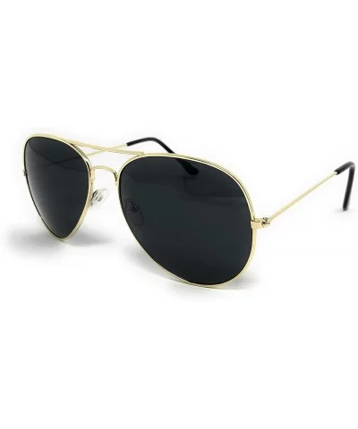 Aviator Metal Frame Sunglasses Classic Style - Gold- Black - CI12CUFFWFH $12.74 Aviator