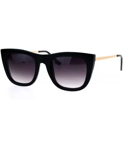 Womens Rigid Squared Cat Eye Diva Sunglasses - Matte Black - CR12LZSNU95 $14.37 Sport