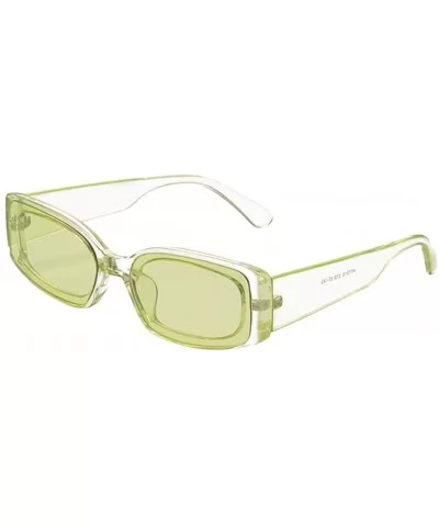 Small Cat Eye Sunglasses for Women - Colorful Lens Mini Narrow Square Shade Vintage Sunglasses - Green - C518O93UWKQ $13.32 S...