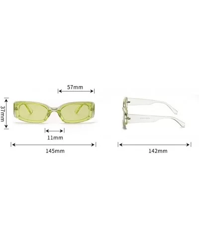 Small Cat Eye Sunglasses for Women - Colorful Lens Mini Narrow Square Shade Vintage Sunglasses - Green - C518O93UWKQ $13.32 S...