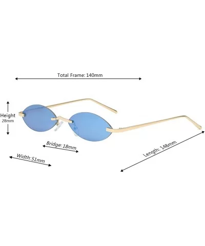 Unisex Fashion Metal Frame Oval Candy Colors small Sunglasses UV400 - Blue - CD18NS9324Y $13.15 Round