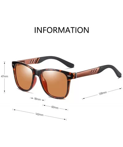 Polarized Sunglasses for Men Driving Fishing Mens Sunglasses Rectangular Sun Glasses For Men/Women - Leopard - C318QNSNNED $2...