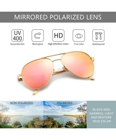 Women's Lightweight Oversized Aviator Sunglasses - Mirrored Polarized Lens - CH196IRQXZZ $25.01 Aviator