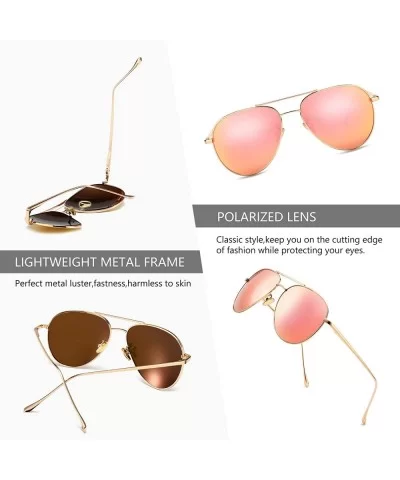 Women's Lightweight Oversized Aviator Sunglasses - Mirrored Polarized Lens - CH196IRQXZZ $25.01 Aviator