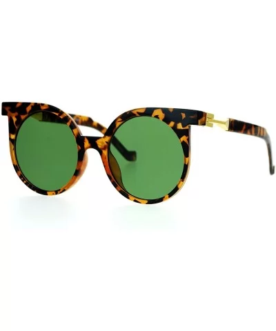 Womens Trendy Runway 80's Thick Plastic Cat Eye Sunglasses - Tortoise Green - C5120IUQTUX $17.46 Cat Eye