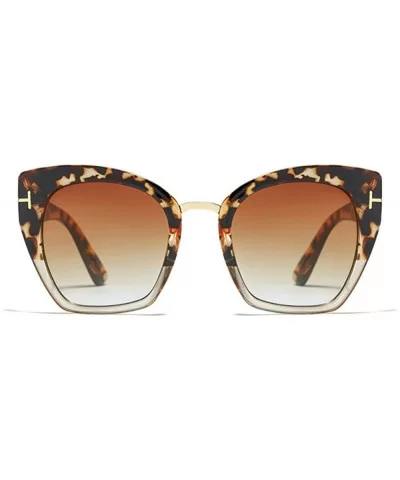 UV400 Retro 60s Squared Butterfly Large Cat Eye Sunglasses for Women Bold Temple - Tortoise Brown Grey - CW1963YTORD $23.35 O...