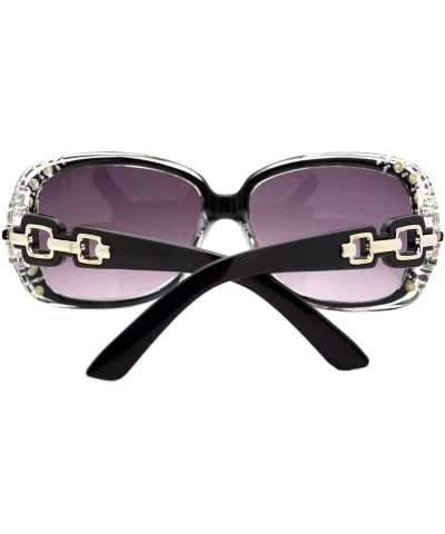 Womens Bifocal Lens Sunglasses Oversized Square Rhinestone Frame - Black - CB18IEUD0XD $13.21 Oversized